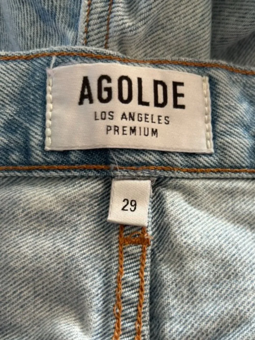 AGOLDE Parker High Rise Cutoff Distressed Light Wash Denim Shorts Size 29 - Picture 3 of 6